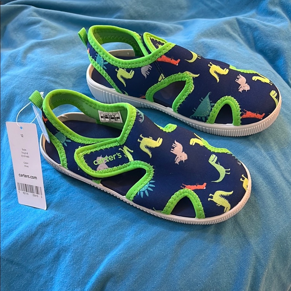Carter's Blue and Green Water Shoes with Velcro Straps